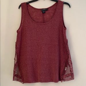 Burgundy flowy tank